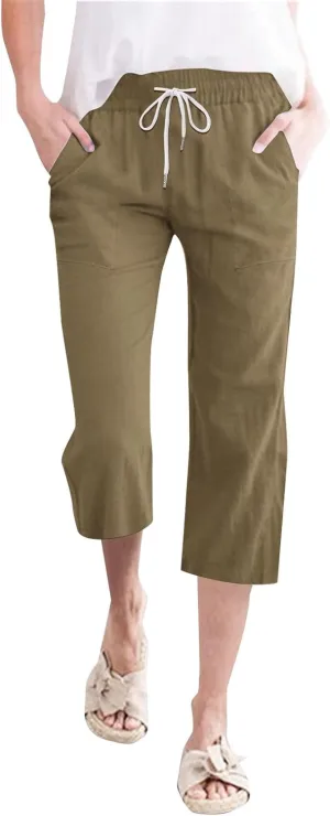 Comfortable Drawstring Pants for Women Elastic Waist Home Daily Wear Legging Office Work Regular Relax Casual Trouser