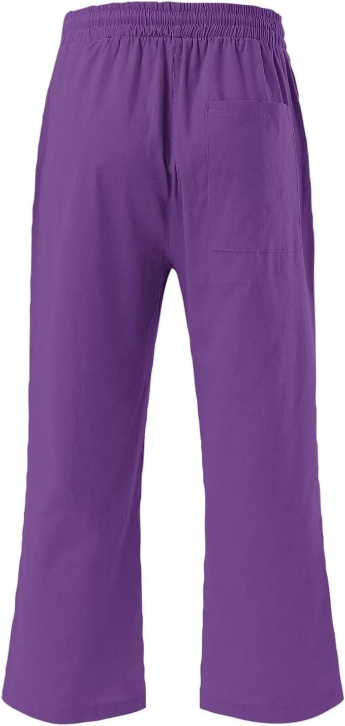 Comfortable Drawstring Pants for Women Elastic Waist Home Daily Wear Legging Office Work Regular Relax Casual Trouser