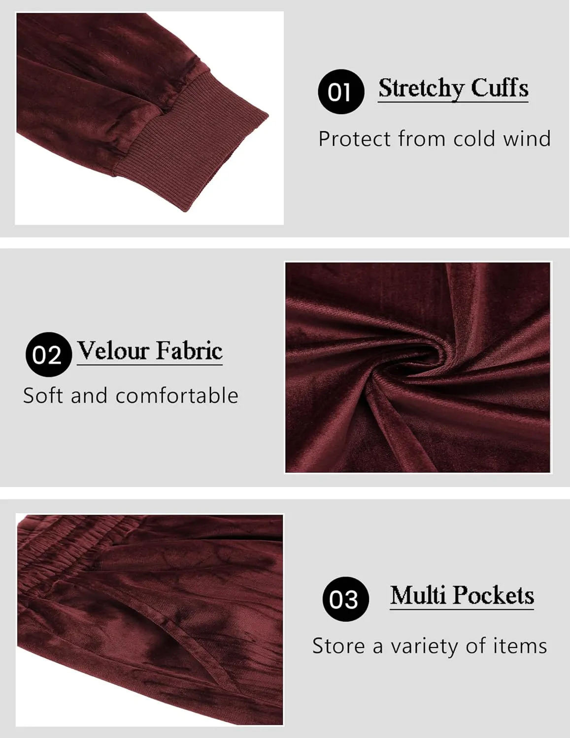 COOFANDY Mens 2 Piece Velour Tracksuit Full Zip Jackets Pants Velvet Jogging Suits Sweatsuit Set