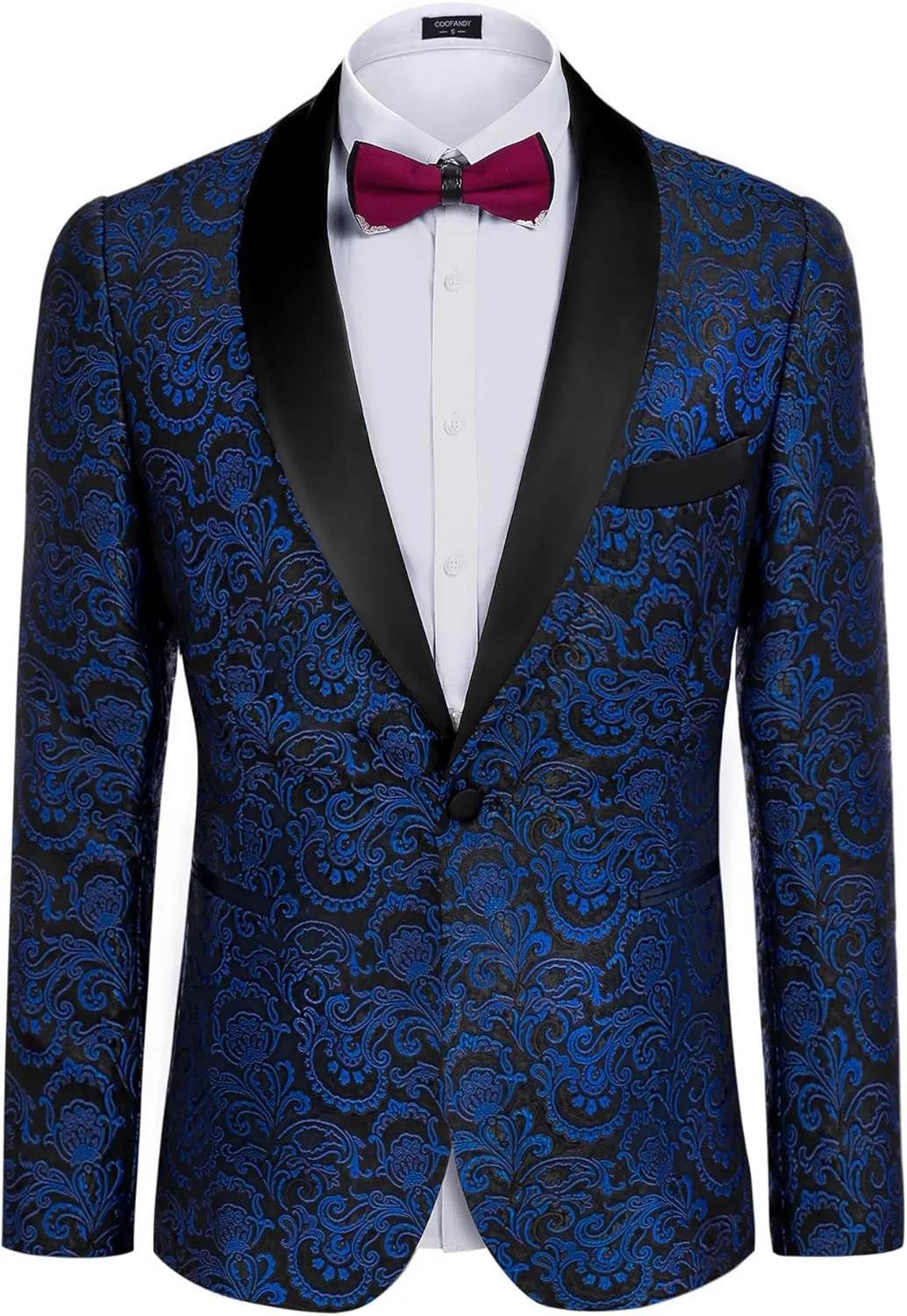 COOFANDY Men's Floral Tuxedo Suit Jacket Slim Fit Dinner Jacket Party Prom Wedding Blazer Jackets