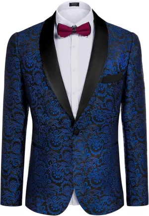 COOFANDY Men's Floral Tuxedo Suit Jacket Slim Fit Dinner Jacket Party Prom Wedding Blazer Jackets