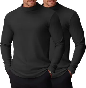 COOFANDY Mens Mock Turtleneck Long Sleeve Shirts Basic Thermal Turtle Neck Undershirt Lightweight Pullover Sweaters Top