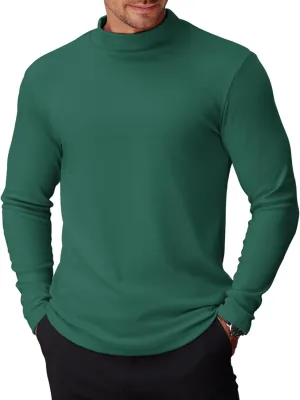 COOFANDY Mens Mock Turtleneck Long Sleeve Shirts Basic Thermal Turtle Neck Undershirt Lightweight Pullover Sweaters Top