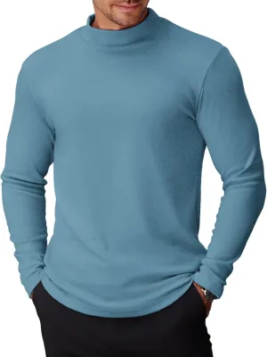 COOFANDY Mens Mock Turtleneck Long Sleeve Shirts Basic Thermal Turtle Neck Undershirt Lightweight Pullover Sweaters Top