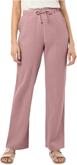 Cotton Linen Pants Women Casual Summer Pants Drawstring Wide Leg Pants with Pockets Soft Boho Petite Joggers Trendy Clothes
