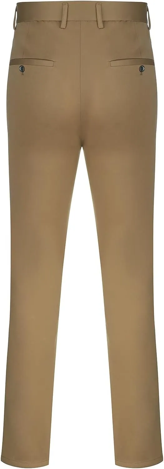 CRNTCEM Mens Straight Chino Pants Slim Fit Work Dress Pants Summer Thin Casual Sports Golf Trousers Soft Business Suit Pants