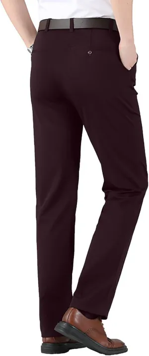 CRNTCEM Mens Straight Chino Pants Slim Fit Work Dress Pants Summer Thin Casual Sports Golf Trousers Soft Business Suit Pants