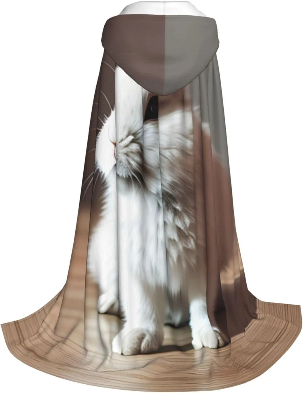 Cry White Rabbit Hooded Cloak Coat Winter Warm Long Cloak Cosplay Costumes Outerwear Carnivals Hoodies Capes