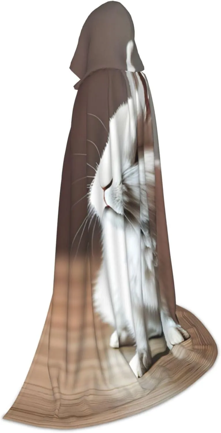 Cry White Rabbit Hooded Cloak Coat Winter Warm Long Cloak Cosplay Costumes Outerwear Carnivals Hoodies Capes