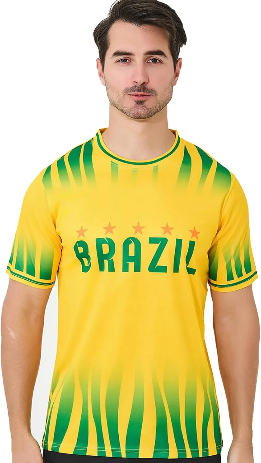 Customize Fan Soccer Jersey-Brazil,Argentina,Mexico&USA JerseyMen Football Shirt Soccer Wear for Sports Training