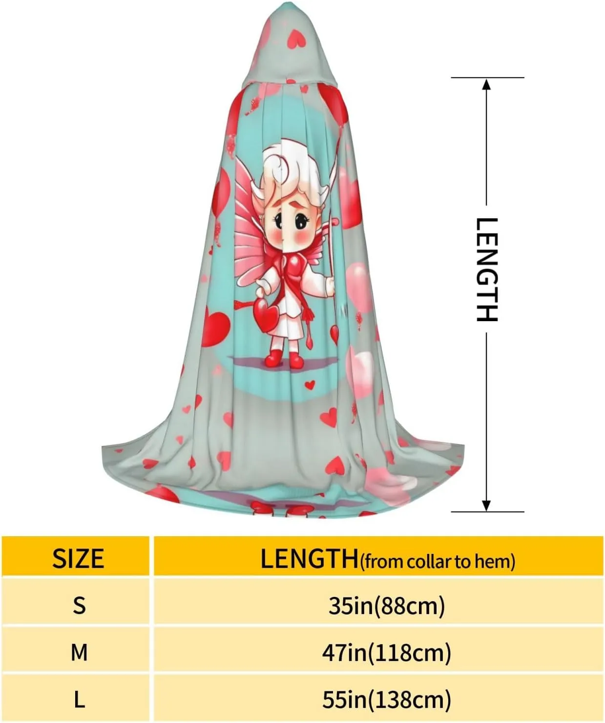 Cute Loving Boy Hood Cloak,Hooded Cape Cloak,Halloween Witch Wizard Raven Vampire Cosplay