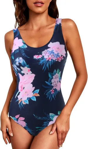 Cute One Piece Swimsuit for Women Ruffle Cutout Bathing Suits Sexy V Neck Lace Up Classic High Waist Swimsuit