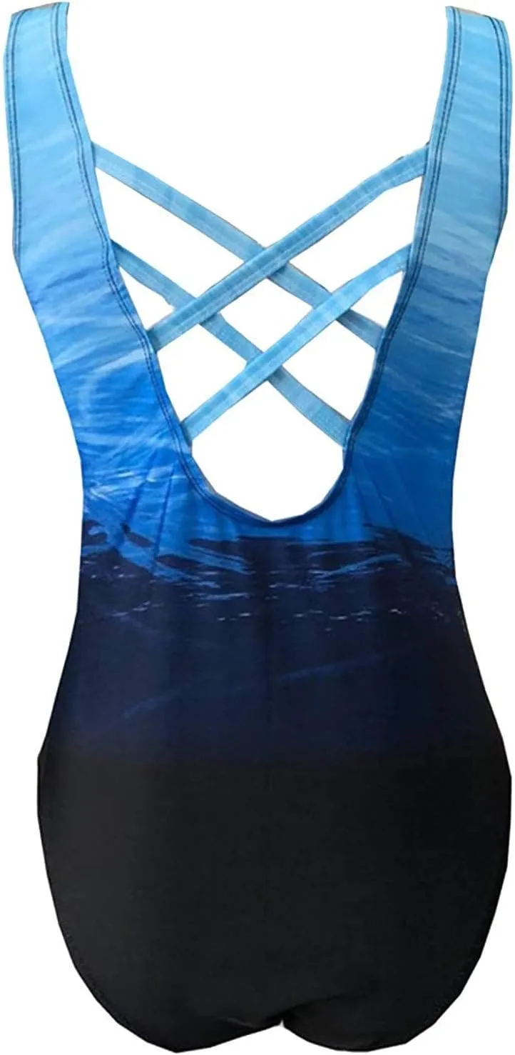 Cute One Piece Swimsuit for Women Ruffle Cutout Bathing Suits Sexy V Neck Lace Up Classic High Waist Swimsuit