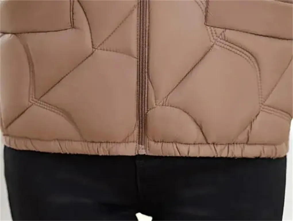DBFBDTU Women'S Winter Coats Jacket Stand Collar Zipper Short Coat Cotton Padded Warm Outwear