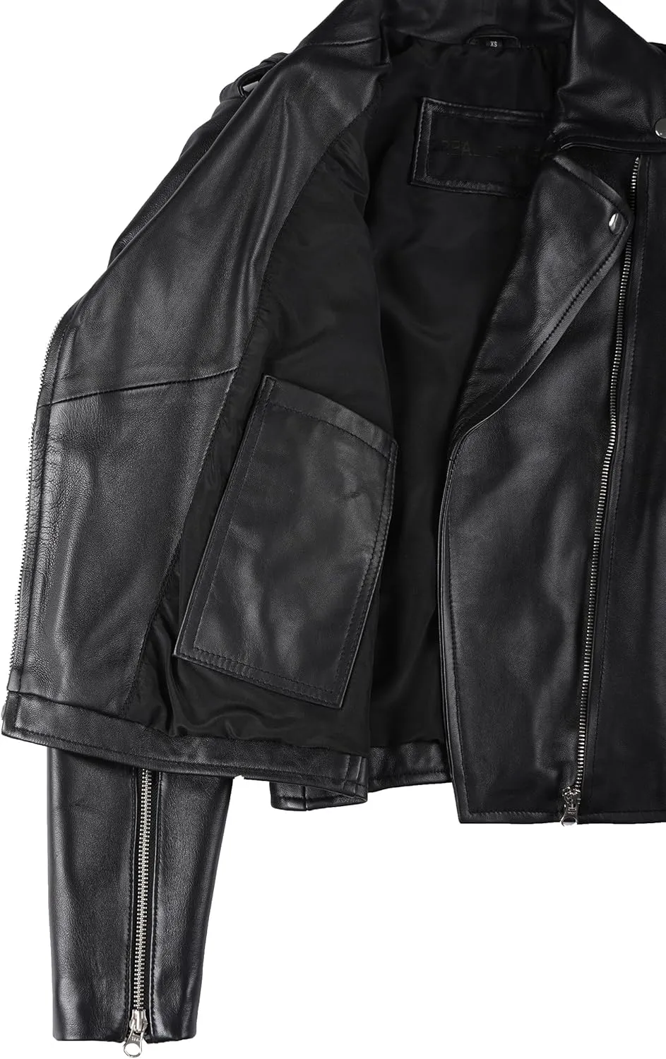 Decrum Leather Jacket Women - Real Lambskin Asymmetrical Style Casual Fashion Leather Jackets For Womens