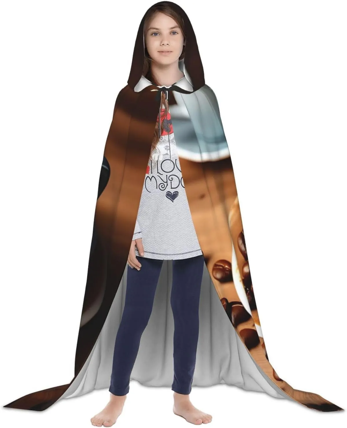 Delicious Coffee Hooded Cloak Coat Winter Warm Long Cloak Cosplay Costumes Outerwear Carnivals Hoodies Capes