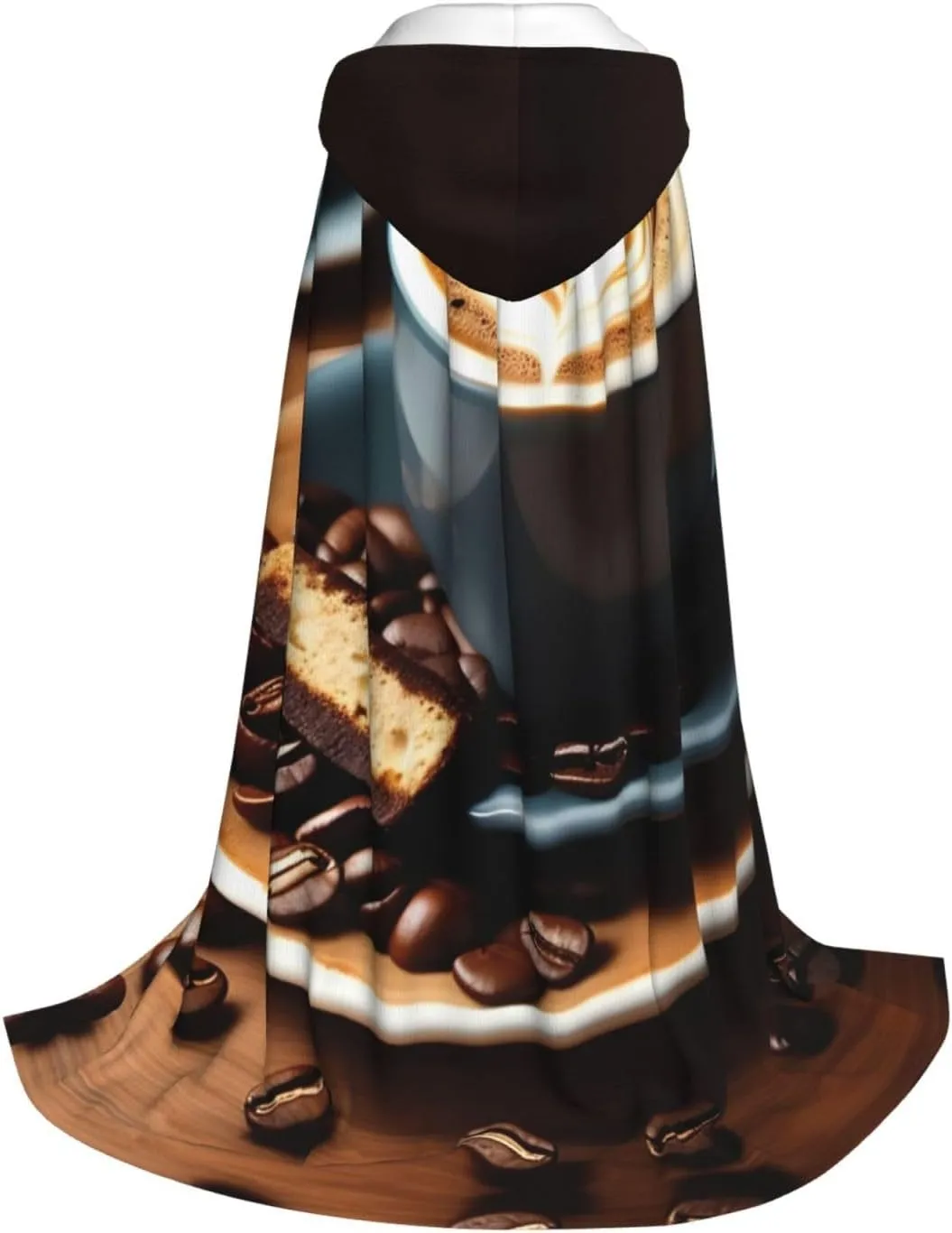 Delicious Coffee Hooded Cloak Coat Winter Warm Long Cloak Cosplay Costumes Outerwear Carnivals Hoodies Capes