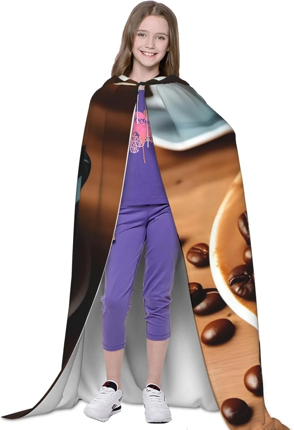 Delicious Coffee Hooded Cloak Coat Winter Warm Long Cloak Cosplay Costumes Outerwear Carnivals Hoodies Capes