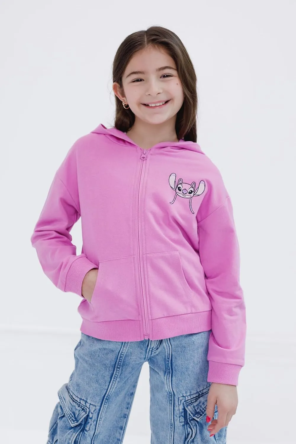 Disney Classics Girls Fleece Zip Up Cosplay Hoodie Toddler to Big Kid Sizes (2T - 14-16)