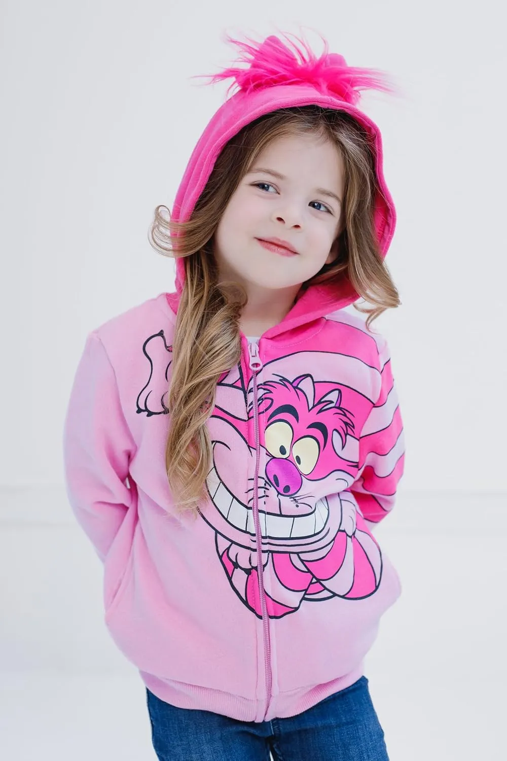 Disney Girl's Fleece Zip Up Hoodie Toddler to Big Kid