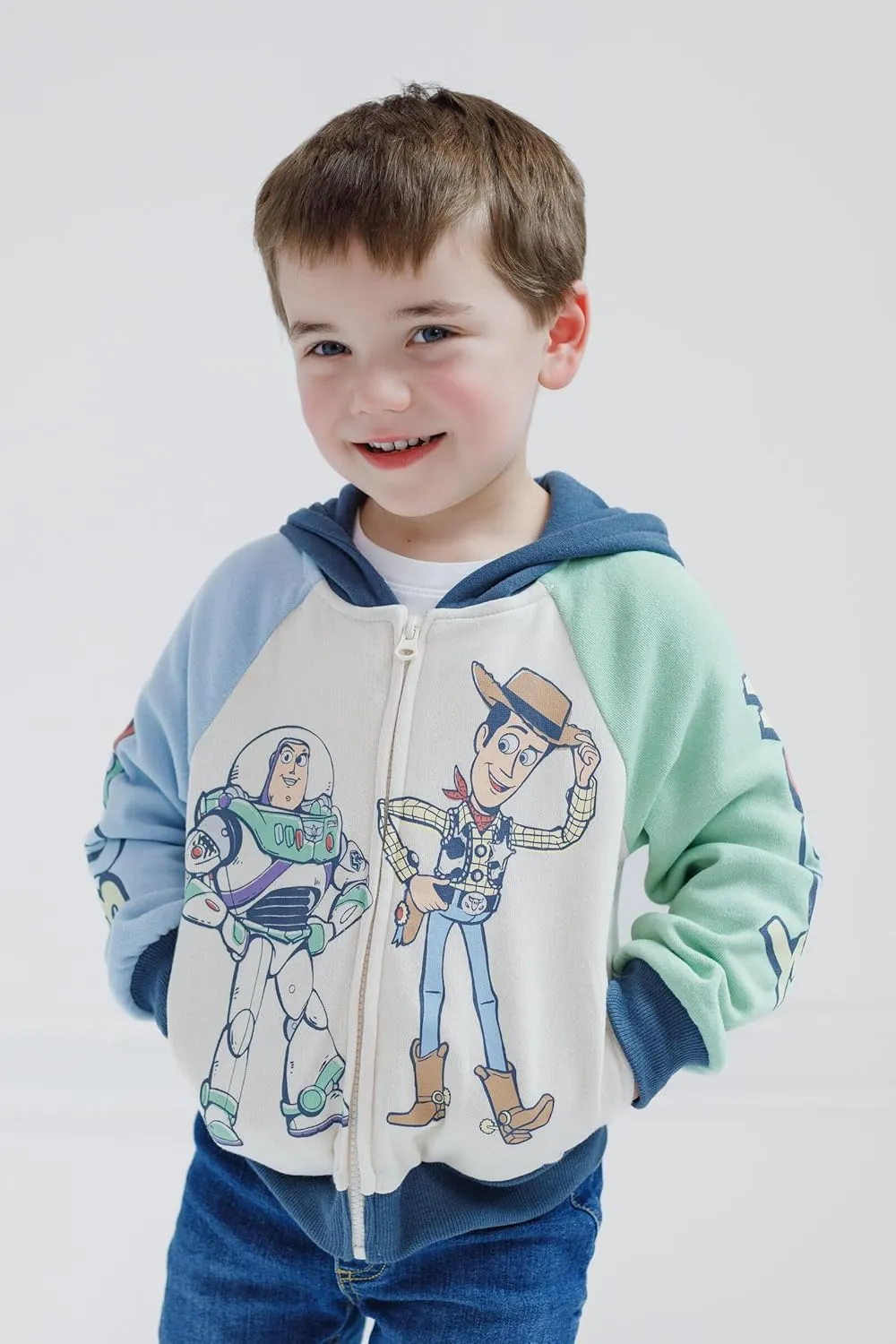 Disney Toy Story Mickey Mouse Lilo & Stitch Fleece Zip Up Hoodie Toddler to Big Kid Sizes (2T - 18-20)