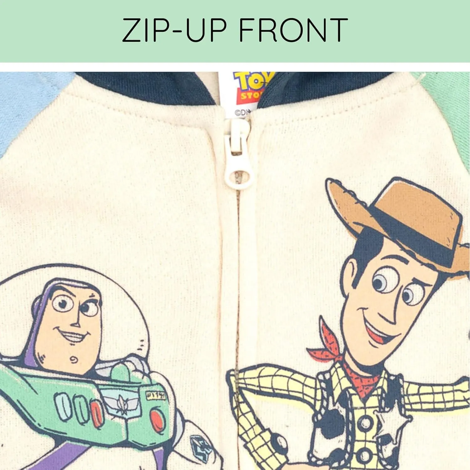 Disney Toy Story Mickey Mouse Lilo & Stitch Fleece Zip Up Hoodie Toddler to Big Kid Sizes (2T - 18-20)