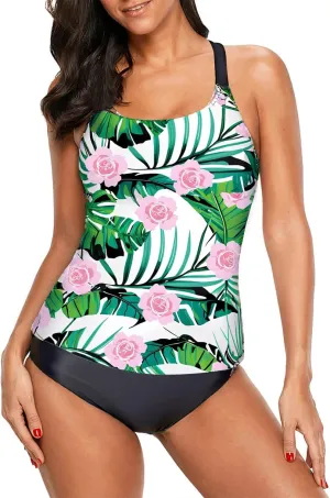 Dokotoo Womens 2024 Summer Striped Print Racerback Tankini Swim Top No Bottom (S-XXXL)