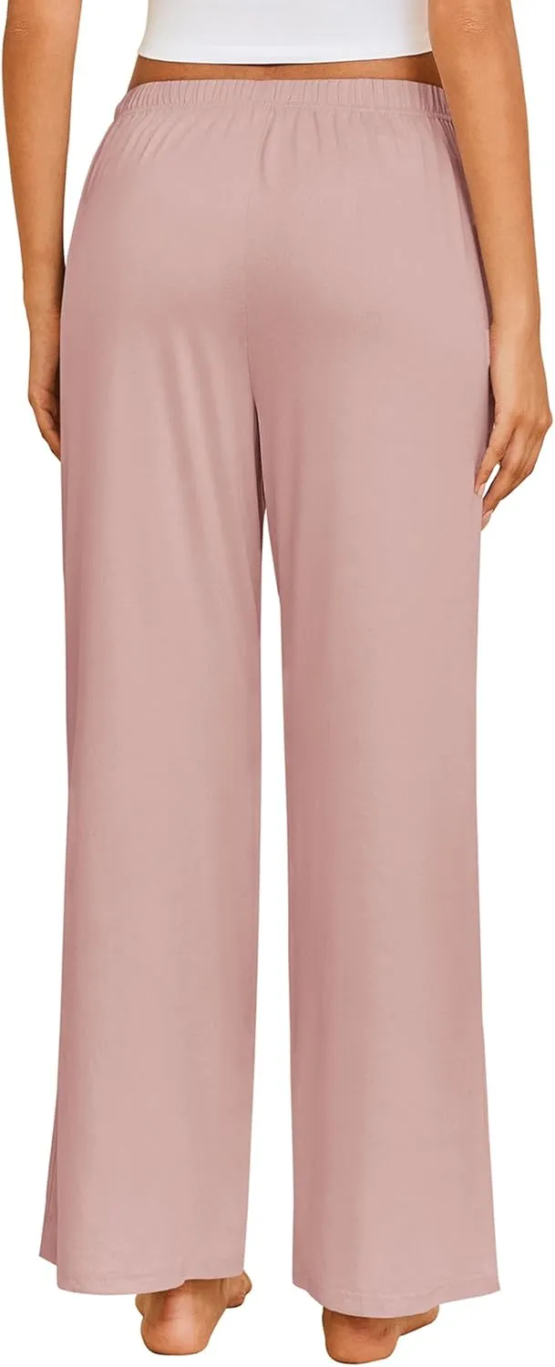 Ekouaer Pajama Pants for Women Soft Comfy Pajama Bottoms Casual Stretch Wide Leg Pants with Pockets