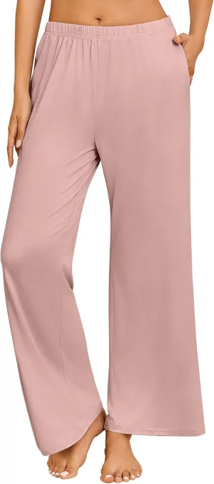 Ekouaer Pajama Pants for Women Soft Comfy Pajama Bottoms Casual Stretch Wide Leg Pants with Pockets