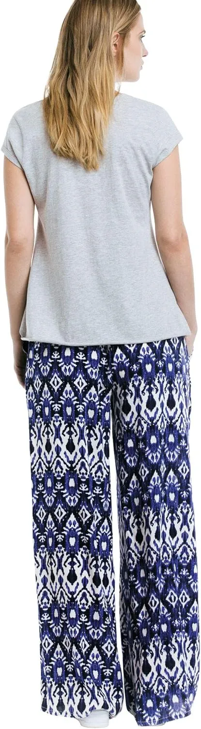 ellos Plus Size Wide-Leg Soft Pants with Back Elastic