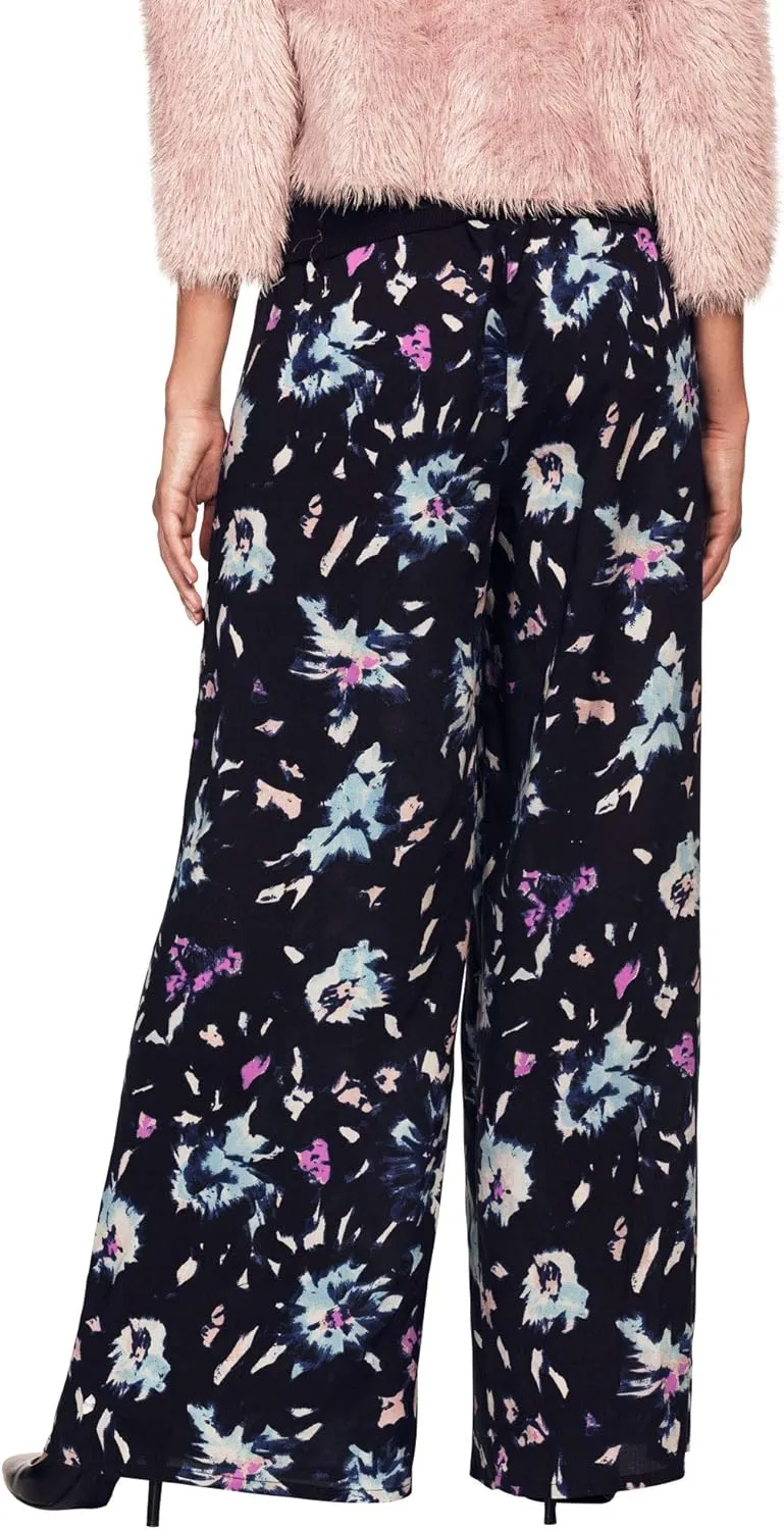 ellos Plus Size Wide-Leg Soft Pants with Back Elastic