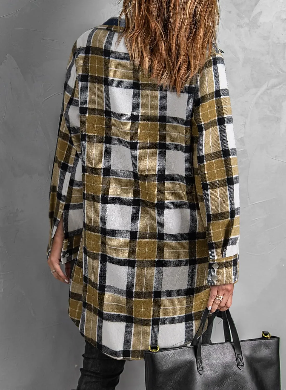 EVALESS Color Block Plaid Shacket Jacket Womens Fall Clothes Fashion Outfits