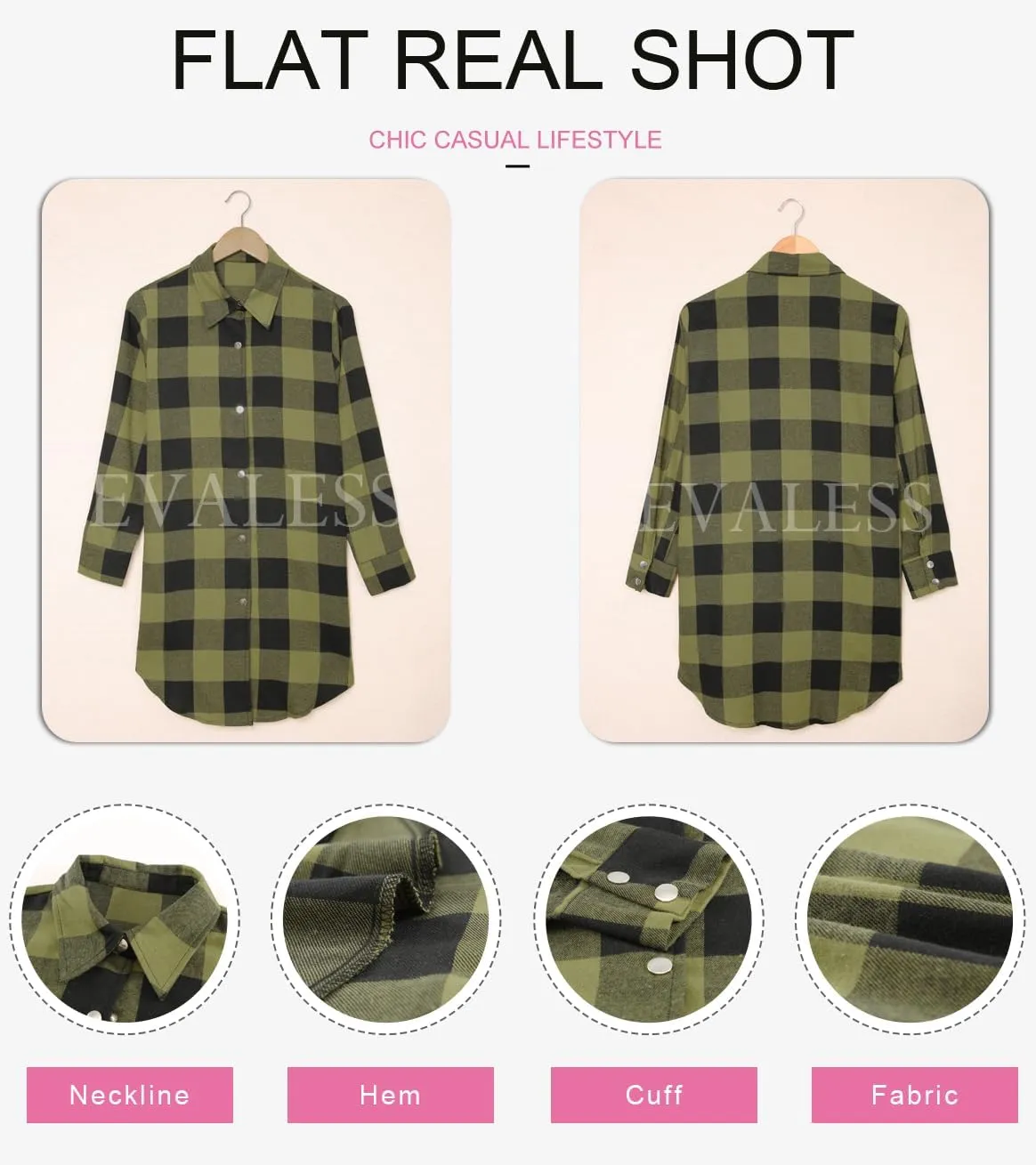 EVALESS Color Block Plaid Shacket Jacket Womens Fall Clothes Fashion Outfits
