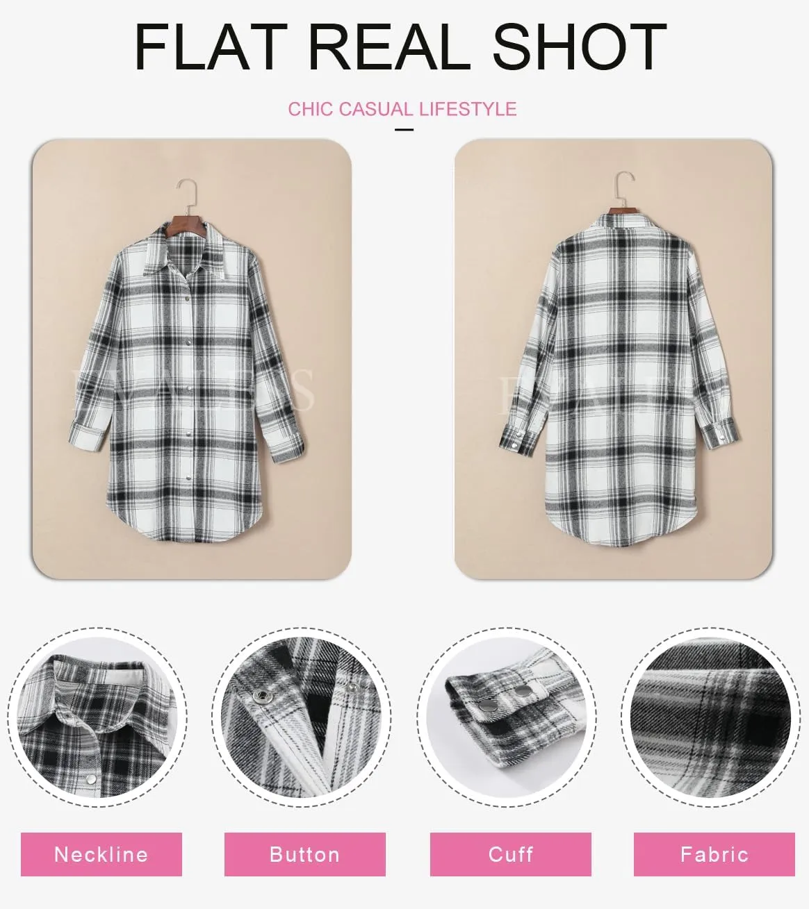 EVALESS Color Block Plaid Shacket Jacket Womens Fall Clothes Fashion Outfits