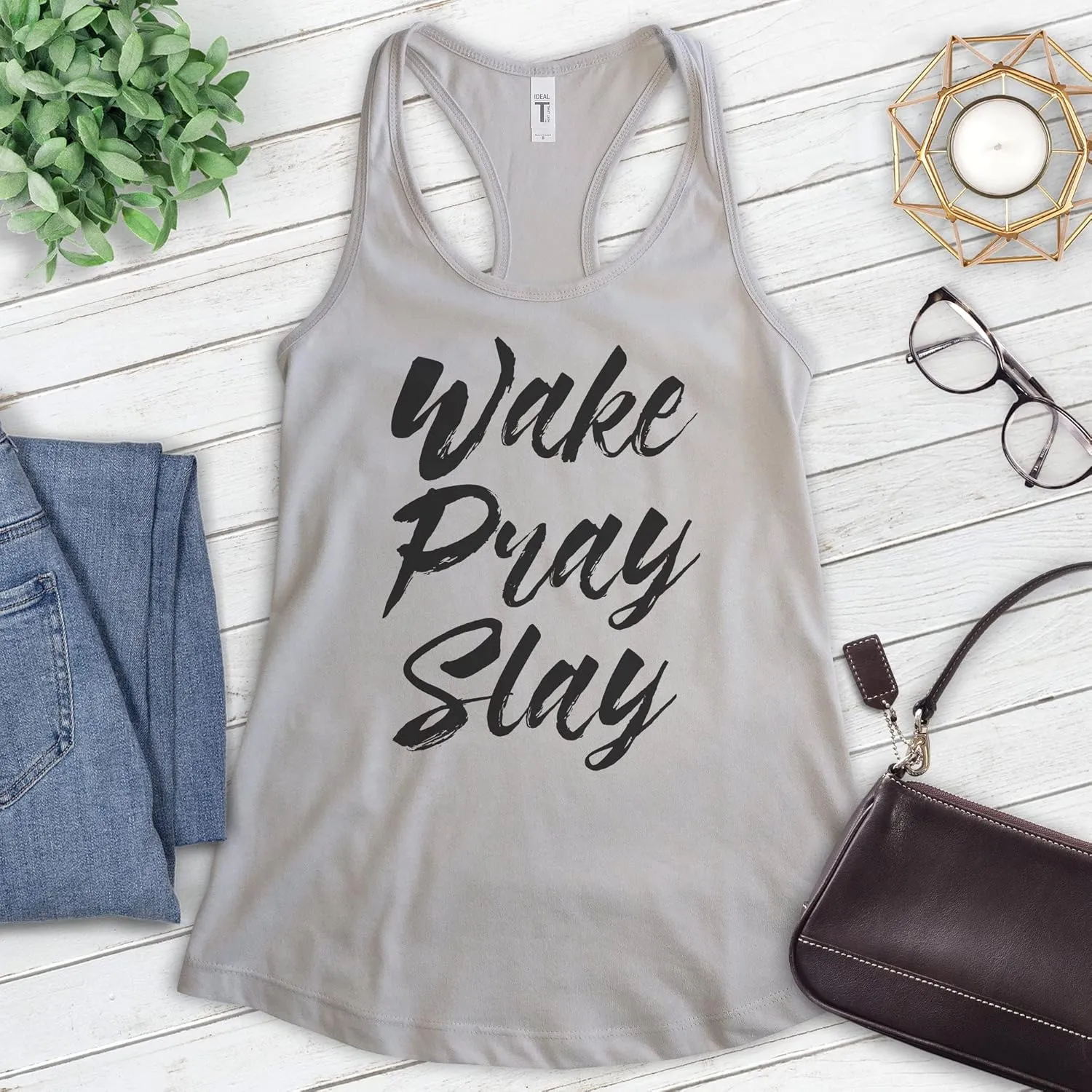 EVERTREE CLOTHING Wake Pray Slay Tank Top, Ladies Racerback Tank Top, Workout Tank, Gym Tank, Exercise Tank