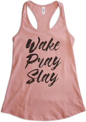 EVERTREE CLOTHING Wake Pray Slay Tank Top, Ladies Racerback Tank Top, Workout Tank, Gym Tank, Exercise Tank