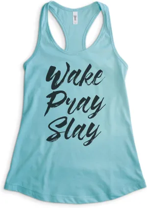 EVERTREE CLOTHING Wake Pray Slay Tank Top, Ladies Racerback Tank Top, Workout Tank, Gym Tank, Exercise Tank