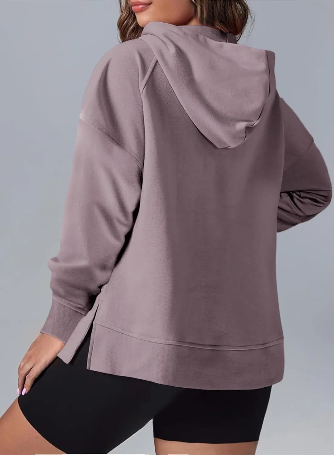 Eytino Women Plus Size Sweatshirt Half Zip Long Sleeve Hoodies Tops Oversized Casual Sweaters with Pockerts(1X-5X)