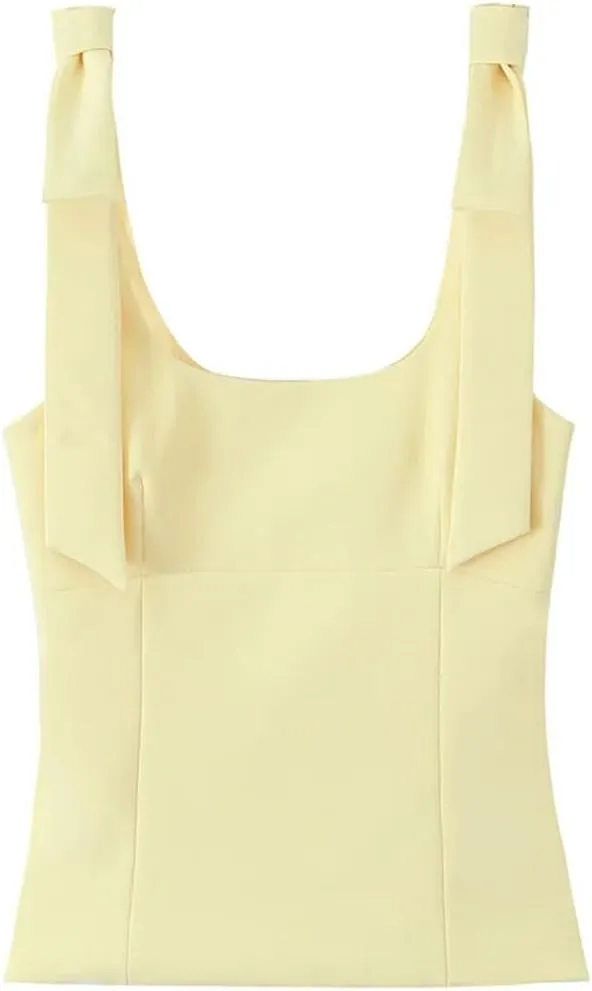 Fashion Solid Color Crop Tops for Women Summer Sleeveless Camisole Backless Tanks Top