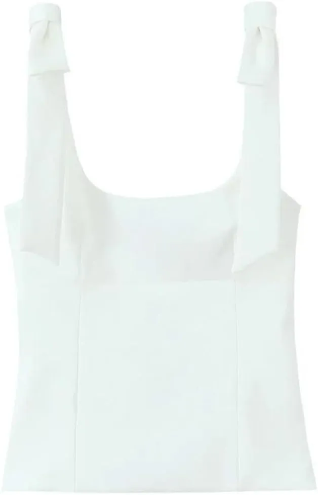 Fashion Solid Color Crop Tops for Women Summer Sleeveless Camisole Backless Tanks Top