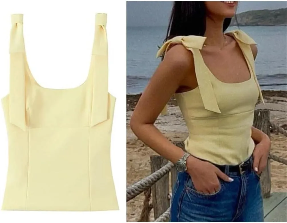 Fashion Solid Color Crop Tops for Women Summer Sleeveless Camisole Backless Tanks Top