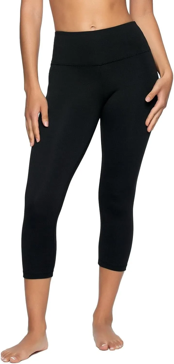 Felina Super Soft Sueded Womens Capri Leggings - Squat Proof & Breathable, Tummy Control Yoga Pants