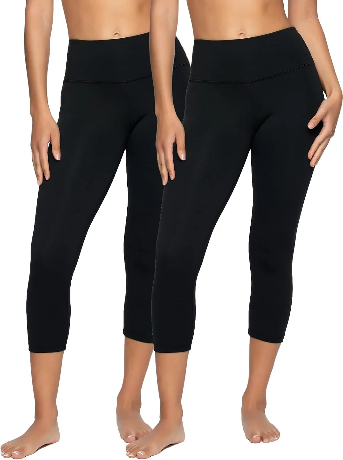 Felina Super Soft Sueded Womens Capri Leggings - Squat Proof & Breathable, Tummy Control Yoga Pants