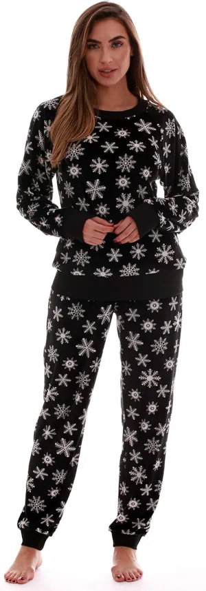 #followme Womens Jogger Pajama Pants Set Ultra-Soft Velour PJs