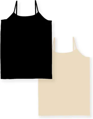 Full Seamless Stretch Camisole Tank Tops for Women - Spaghetti Strap Undershirt Cami One Size Fits Women XS-MD