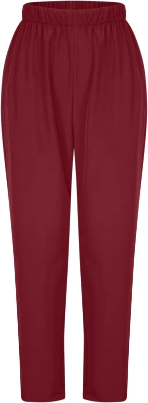FZYLQY Women's Straight Leg Long Pants 2025 Spring Dressy Fashion Elastic High Waist Casual Trousers Solid Color Work Pants