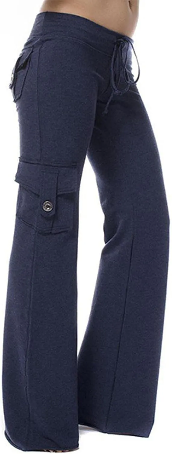 FZYLQY Womens Wide Leg Yoga Pants Wide Leg Trousers Cargo Pants Plus Size Flare Leggings Bootcut Yoga Pants with Pockets