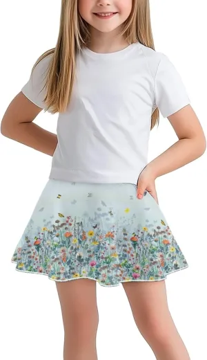 Girls Athletic Skort with Pocket 5-14 Years Sports Skirt Casual Daily Wear Outdoor Activities