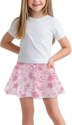 Girls Athletic Tennis Skirts with Shorts High Waisted Golf Skorts with Pockets Novel Printed Casual Daily Wear