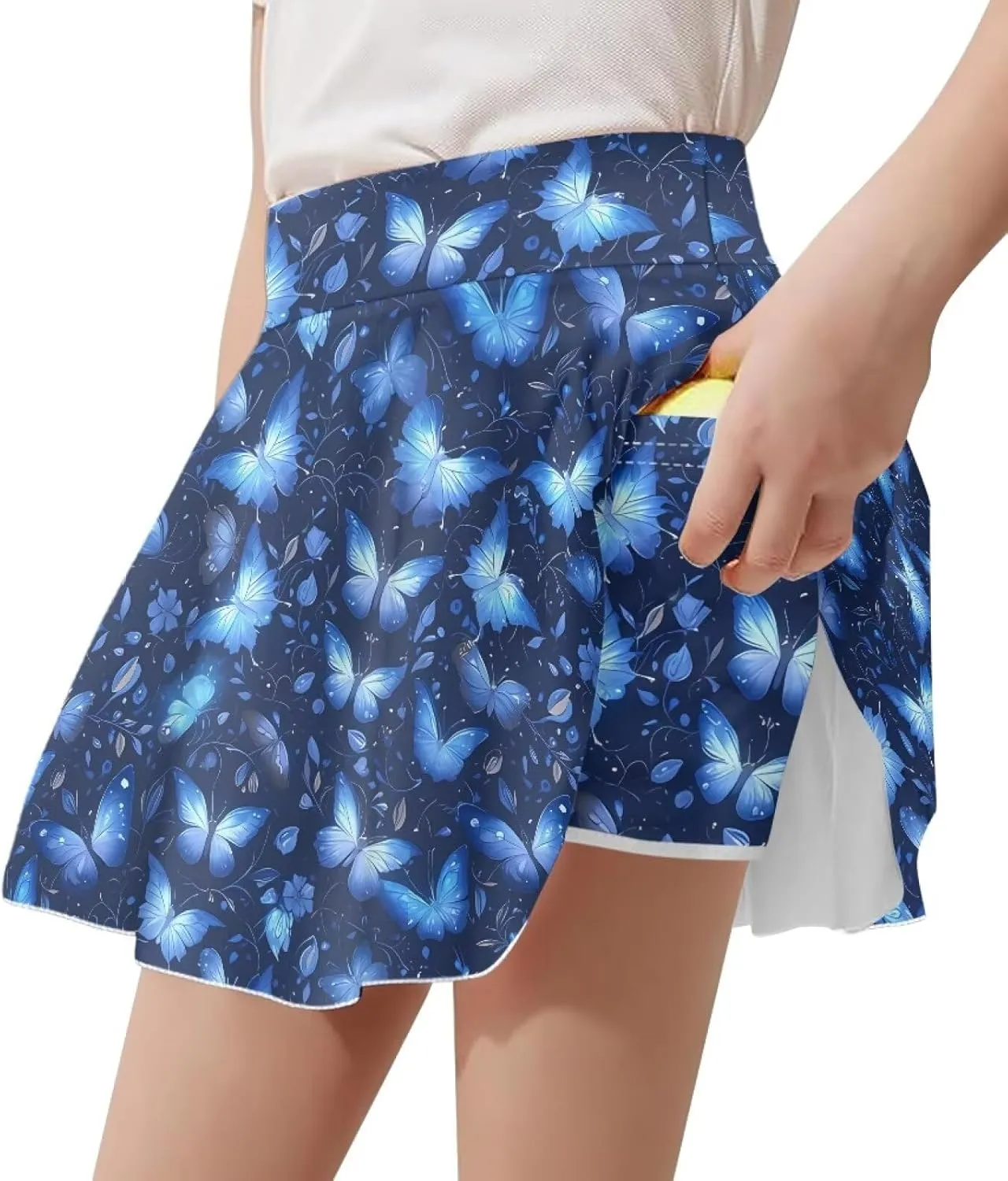 Girls Athletic Tennis Skirts with Shorts High Waisted Golf Skorts with Pockets Novel Printed Casual Daily Wear